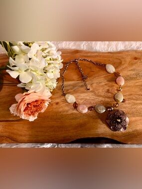 Pearlescent Multi-Color Coin Necklace - Fashion Jewelry